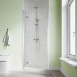 SL4U Bifold Shower Door, 30" W x 72" H, 1/4" Tempered Glass Shower Door, Foldable Shower Glass Door, Easy to Clean, Brushed Nickel Finish