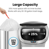 iTouchless 24 Gallon Large Sensor Trash Can with AC Adapter | Odor Filter