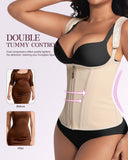 Waist Trainer for Women for Daily Wear, Faja Body Shaper Corset with Zipper and Adjustable Shoulder Straps, Faja Colombians, 2XL Apricot