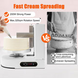 YUMIONB Cake Decorating Machine, 110-220V 200W Cake Icing Cream Spreading Machine 4-12inches Tabletop Cake Cream Spreading Machine with LCD Display for Households, Cake Shops, Dessert Shops (White)
