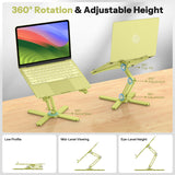 OMOTON LA10 360° Rotating Laptop Stand Riser Foldable for Desk, Citron