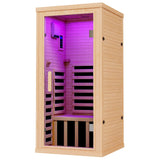 Albott 1 Person Infrared Sauna with 7-Color Light Therapy, Low EMF 1260W