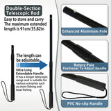 SEASPRO Rubber Fishing Net with Telescoping Handle Length: 59" Depth:19.7" Hoop: 23"x18" Silicone Extendable Aluminum Alloy Large Pier/Fly/Kayak/Fishpond/Crab/Saltwater Landing Fish Net Fishing Gear