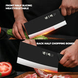 ZHANG XIAO QUAN Chinese Meat Cleaver 7.3”, Sharp Chinese Vegetable Cleaver Made of High Carbon Stainless Steel, Chopper Knife for Meat Vegetable Fish and Poultry