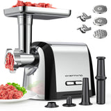 Electric Meat Grinder, 2600W Max 3-IN-1 Heavy Duty Sausage Stuffer with Sausage tube & Kubbe Kit, 3 Grinding Plates 2 Blades for Home Kitchen & Small Commercial Use, Stainless Steel
