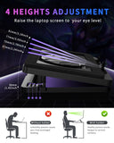 LP-3 Gaming Laptop Cooling Pad, Powerful Turbo-Fan 180+ CFM RGB Laptop Cooler, Quiet Laptop Cooling Fan Stand with Anti-Slip Pads, Height Adjustable, 3-Speed Control & LCD Design for 12"-19" Laptops