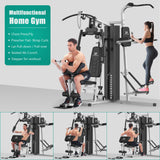 ULTRA FUEGO Multifunctional Home Gym Equipment Workout Station with Pulley System, Arm, and Leg Developer for Full Body Training (1186L Black Home Gym Station with Power Tower)