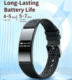 CNBRO Smart Bracelet Ultra Thin Fitness Tracker for Women Men Slim Health Band Sleep Heart Rate Monitor Pedometer Step Counter Lightweight Ladies Wearable Activity Tracker, Silicone & Nylon Strap