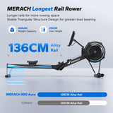 MERACH Rowing Machines with 15.6" HD Screen, Adjustable Air Resistance Professional Indoor Rowing Machine for Home with 440LBS Weight Capacity