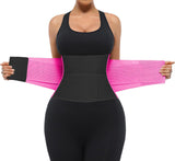 SHAPELLX Waist Trainer for Women Workout Belt Corset Shapewear Body Shaper Girdle Back Brace for Lower Back Pain Faja Rose Red