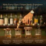 Cocktail Whiskey Smoker Kit with Torch, Wooden Box & Stand | Premium USA Walnut Smoker & 4 Flavors Natural Wood Chips | Old Fashioned Smoker Kit | Bourbon Gifts for Men