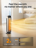 Space Heater for Indoor Use, 25" 11.5ft/s Fast Electric Heater with Remote and Thermostat, 3 Modes, Gold Dreo