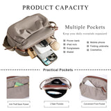 Small Crossbody Bags for Women Multi-Pocket Shoulder Purse (Khaki Brown)
