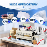 Frifreego Commercial Heat Sealer Machine, Automatic Continuous Band Sealer, Temp&Speed Adjustable, Horizontal Bag Sealing Machine for Plastic Packing Bags, Desktop Beige