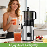 Electactic Cold Press Juicer Wide Mouth 5.4 Inch, Self Feeding Juicer Machines For Whole Fruits & Vegetables, Slow Masticating Juice