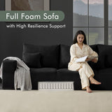 Gericco 113" Modular Sectional Sofa 3-Seat Boneless Couches for Living Room