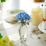 H&D HYALINE & DORA Blue Crystal Forget Me Not Flower Figurine,Flower Gifts for Women,Crystal Glass Flower Collectible Ornaments for Home Decor Table Centerpiece