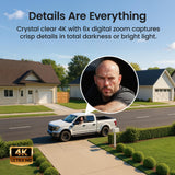 aosu T2 Ultra 4K Solar Outdoor Wireless Security Cameras 6-Cam Kit + 2k Wireless Doorbell Camera with Chime No Subscription Fees