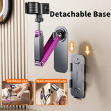 Metal Stable Hair Dryer Stand,Hands Free Blow Dryer Stand With Height & Angle Adjustable,Wall Mounted & Countertop Hairdryer Holder For Bathroom Bedroom Vanity,Compatible With 99% Hairdryers（Large）