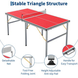 6x3FT Professional Outdoor Ping Pong Table, Portable Indoor/Outdoor Table Tennis Game Set with Net, Includes 2 Paddles & 3 Balls for Adults and Teens