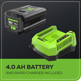 Greenworks 80V 770 CFM Cordless Leaf Blower, 4.0Ah Battery and Rapid Charger