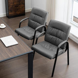 BoisKom Office Guest Reception Chair Set of 2, Conference Room Chairs Waiting Room Chairs 2 Pack, Modern Leather Office Desk Chair No Wheels.