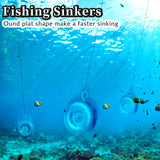 24pcs Sinkers Fishing Weights Coin Disc Sinker Fishing Sinkers Weights (C-Mix Kit(1+2+3+4+6oz) 24pack) Bnqoe