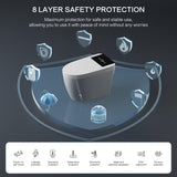 Modern Smart Toilet with Built-In Bidet, Electric Toilet, Auto Open/Close Lid, Heated Seat, Dual Auto Flush & Foot Sensor, Tankless, Warm Water Wash & Dryer, Wireless Remote, 1000g MaP