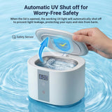 Dental Ultrasonic Retainer Cleaner Machine, 45kHz Ultrasonic Denture Cleaner with 200ML Capacity & 4 Modes for Dentures, Retainers, Mouth Guard, Toothbrush Heads, Jewelry-White