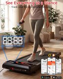 2.5 HP Quiet Under Desk Treadmill with 8% Incline, 265 lbs Capacity – Portable Compact Treadmill for Home Office & Small Spaces, 15" x 35.4" Belt