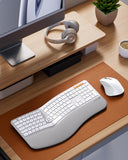 ProtoArc EKM01 Plus Wireless Ergonomic Keyboard Mouse Combo - White Silver