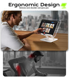 LOXP Ergonomic Book Stand for Reading, 360° Rotating Holder with Page Clip