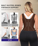 SHAPELLX Waist Trainer for Women Body Shaper Tummy Control Plus Size Corset Shapewear Workout Fajas Colombians Brown XXL