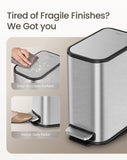 Cesun Small Bathroom Trash Can with Lid Soft Close, Step Pedal