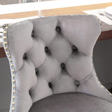 MOOLSUN Rotating Velvet Bar Stools Set of 4, Modern Padded with Nailhead Trim and Tufted Back, Adjustable Swivel Counter Height Stools for Kitchen Island, Bar, Club,Gray(Gold Base)