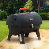 Royal Gourmet CC1619 Portable Tabletop Charcoal Grill, Convertible Lid-to-Grill Zone, Outdoor Compact Barrel BBQ Grill with 217 Sq. In. Grilling Space for Backyard, Patio and Parties, Black