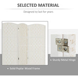 Room Divider 3 Panel, 6FT Tall Folding Privacy Screen, Freestanding Hand-Woven Partition for Room Separation with 360°