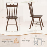 LUE BONA Wooden Dining Chairs Set of 4, Windsor Dining Chair with Thickened Backrest, Morden and Mid Century Kitchen Chairs for Dining Room Farmhouse, Weight Capacity 350 lbs