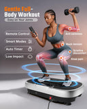 Vibration Plate Exercise Machine for Weight Loss and Lymphatic Drainage - 330lbs Capacity Vibrating Platform for Home Gym Workout, Full Body Shaker Pilates Equipment with Loop Bands for Women and Men