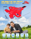 ANTSIR F22 RC Airplane, 2.4GHz Remote Control Jet with Gyro Stabilizer, LED Lights, 2 Batteries, Easy to Fly for Kids Boys Adults Beginners (Red)