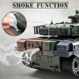 Supdex 1:18 RC Tank, 2.4Ghz US M60 Remote Control Tank Model Toys, 15 Channel Battle Military Toy with Smoke, Light Sound, Volume Switch, Army Toy for Adult and Kid