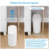 Pack 3.17 Gallon Slim Bathroom Trash Can with Lid and Dog Proof Garbage Can and Wastebasket