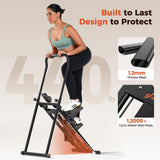 Sportneer Foldable Stair Stepper for Home Gym, Adjustable Resistance, Vertical Climber with Handlebar, Extended Step Range for Full-Body Workouts with 440lbs Weight Capacity Black