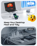Meifigno Laptop Stand for Desk with Wireless Charging Station Base, Foldable Aluminum MacBook Stand