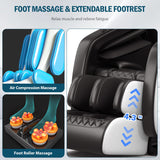 AVSAMOQ Massage Chair Full Body, Zero Gravity Massage Chair Recliner with Air Pressure, 8 Fixed Massage Rollers, Heating, Foot Roller, Bluetooth Speaker, for Home Office Men Women (Black)