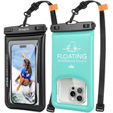 Waterproof Phone Pouch Floating 2 Pack, IP68 Waterproof Phone Case with Lanyard for iPhone 17 16 15 Pro Max, Galaxy S26 Ultra, Touch Screen, Cell Phone Dry Bag for Beach Cruise Essentials, Up to 8.5"