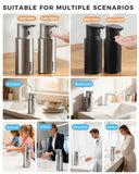 DODO MEKIA Automatic Liquid Soap Dispenser Touchless, 304 Stainless Steel Bottle Body &16.2oz/480ml Rechargeable, 3 Adjustable Liquid Levels, IPX7 Waterproof, for Kitchen Bathroom, Stainless Steel
