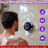 Luzsco Bluetooth Shower Speaker with LED – Portable Wireless Mini Speaker with Mic & Suction Cup, IPX4 Water Resistant for Shower, Travel, Pool, River Floating, and Outdoor Fun (Black)