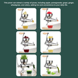 Generic Wheatgrass Juicer, Stainless Steel Portable Pomegranate Juicer Sugarcane Juice Machine Crank Wheatgrass Extractor for Juicing Wheatgrass, Orange, Ginger, Pomegranate, Watermelon Generic