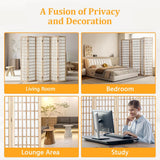 Shoji Sn Room Divider with 6 Panels - Chinese Sle Wood Foldable Privacy Screen for Indoor Portable Room Divider Ideal for Home, Office and Studio